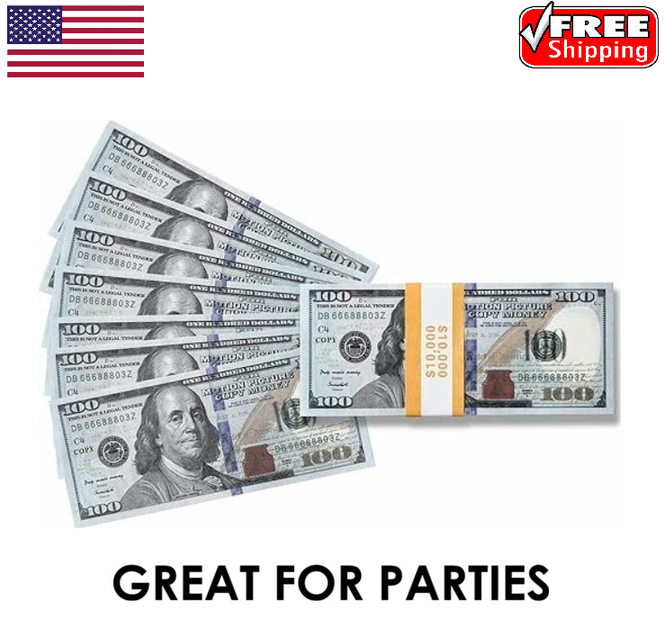 $1000 Dollar Bills Prop Motion Picture Money $100000 Total FAKE USA FAST SHIPPIN