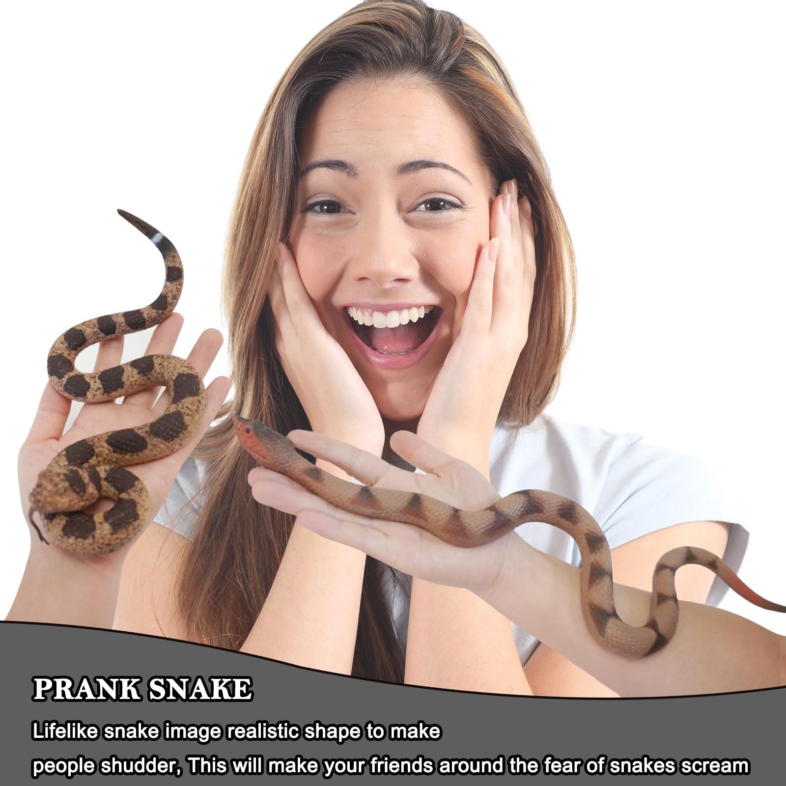 Gelabur 2Pcs Fake Snakes Prank, Soft Rubber Snake Realistic Keep Birds Away, …