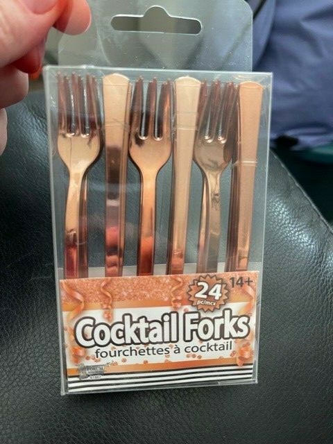 Forum Novelties Mini Plastic Cocktail Forks-Copper 24 Ct. New!!!