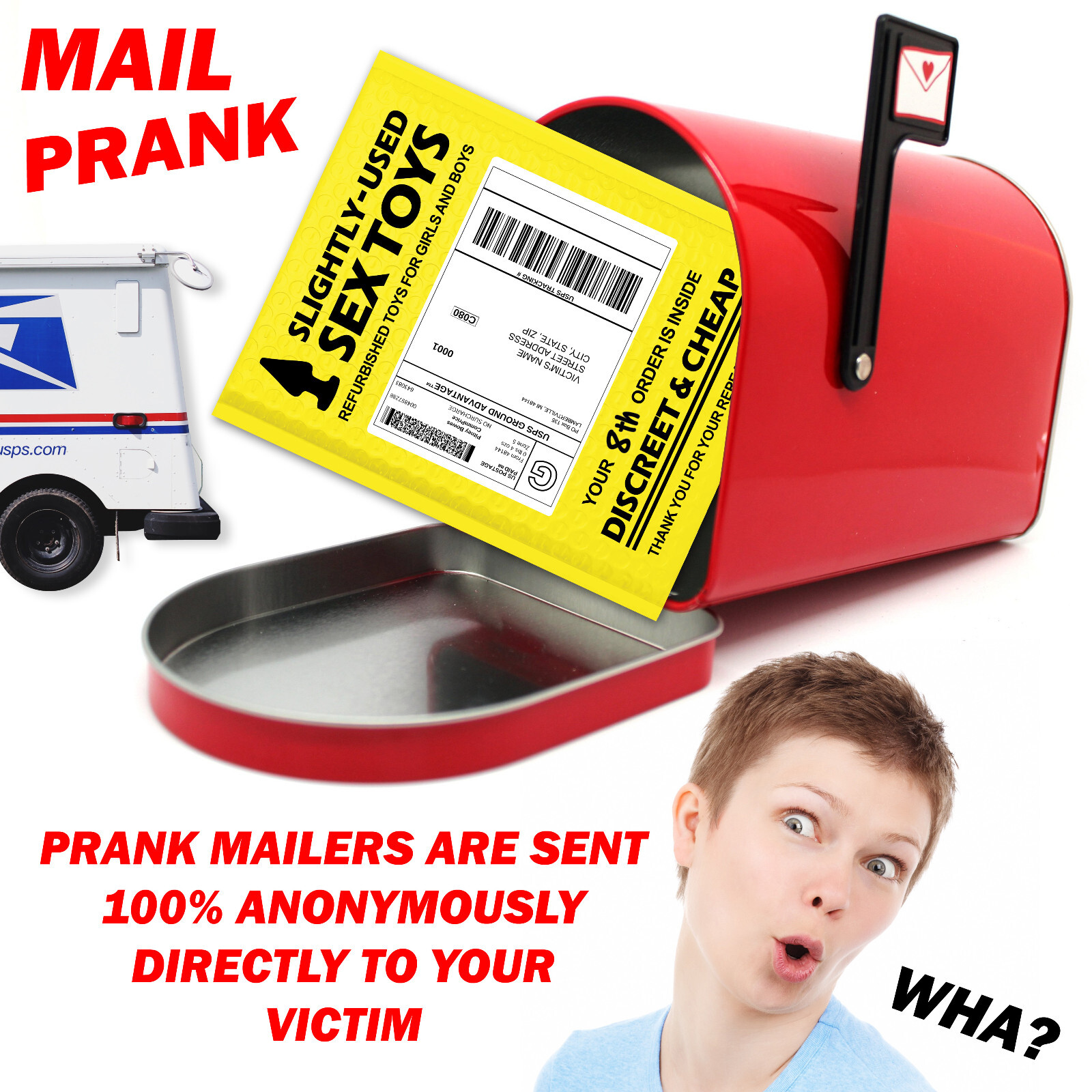 Embarrassing Prank Mail – Slightly-Used “Toys” – Sent Directly to your Friends!
