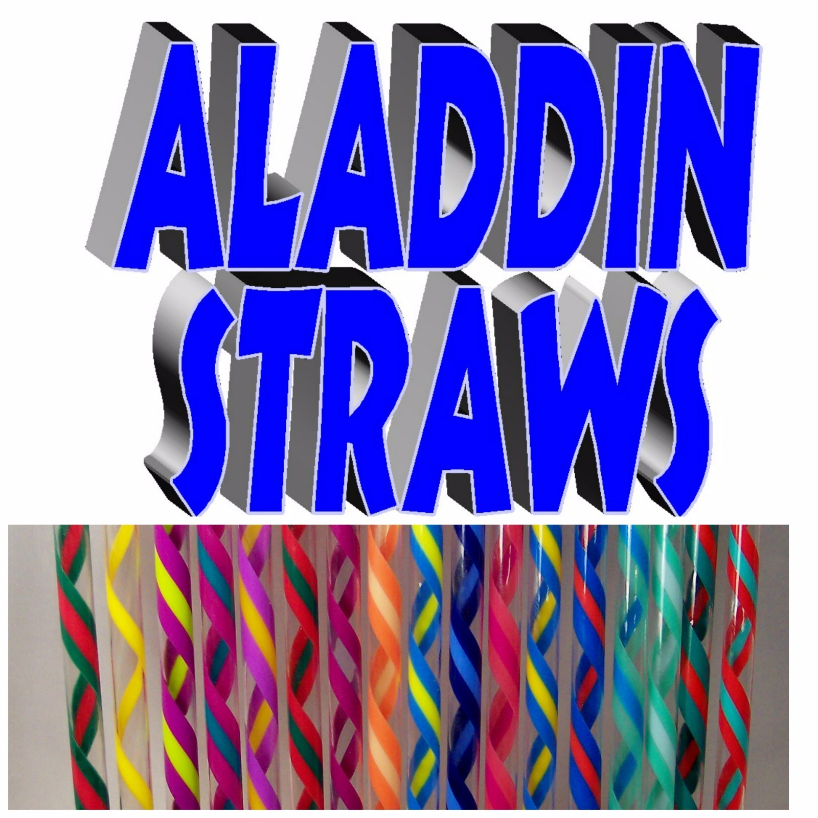 ALADDIN Wide Colorful STRAWS, 3/8″ X 9 1/2″, BPA Free, Reusable.