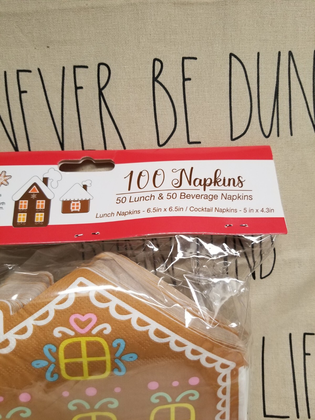 100 x Christmas Gingerbread House & Man Paper Napkins Party Lunch Picnic, NEW!