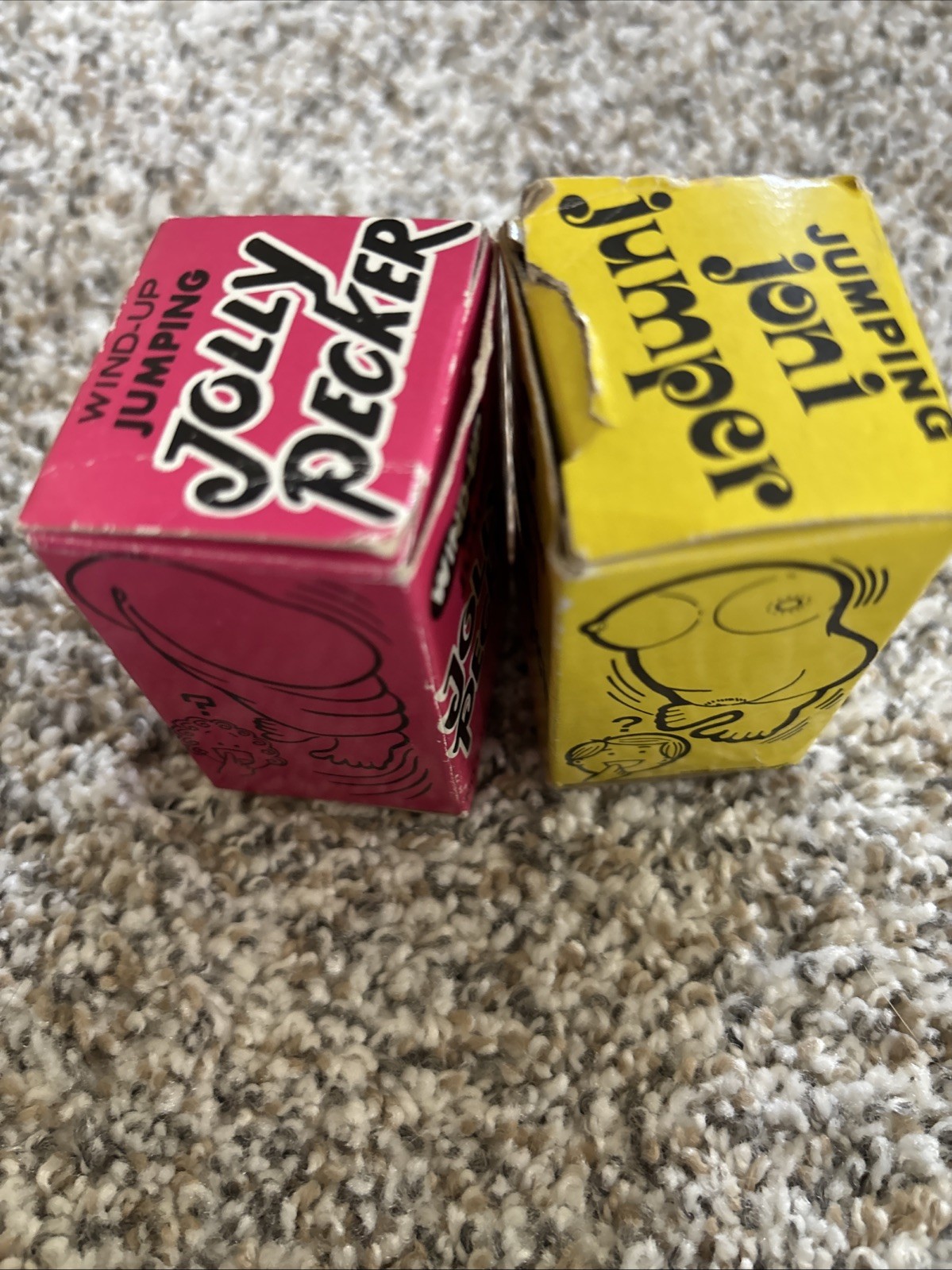 1980 Wind-Up Jumping JOLLY PECKER (99171) & JONI JUMPER (99224) Adult Novelty