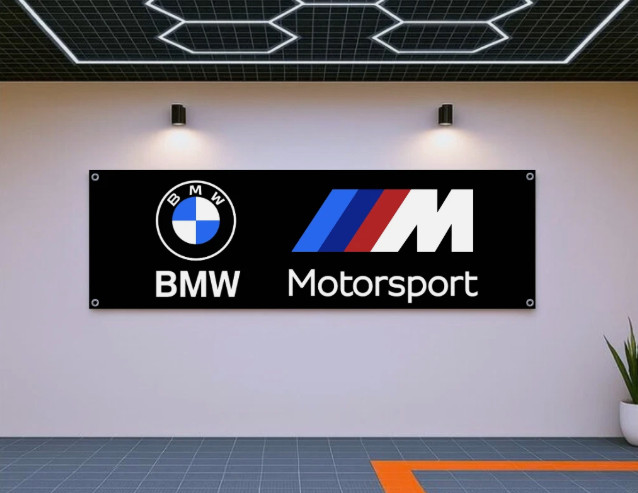 BMW Motorsport Racing Banner- Sizes 47*24, 71*24, 71*35, 71*47 inches-for garage