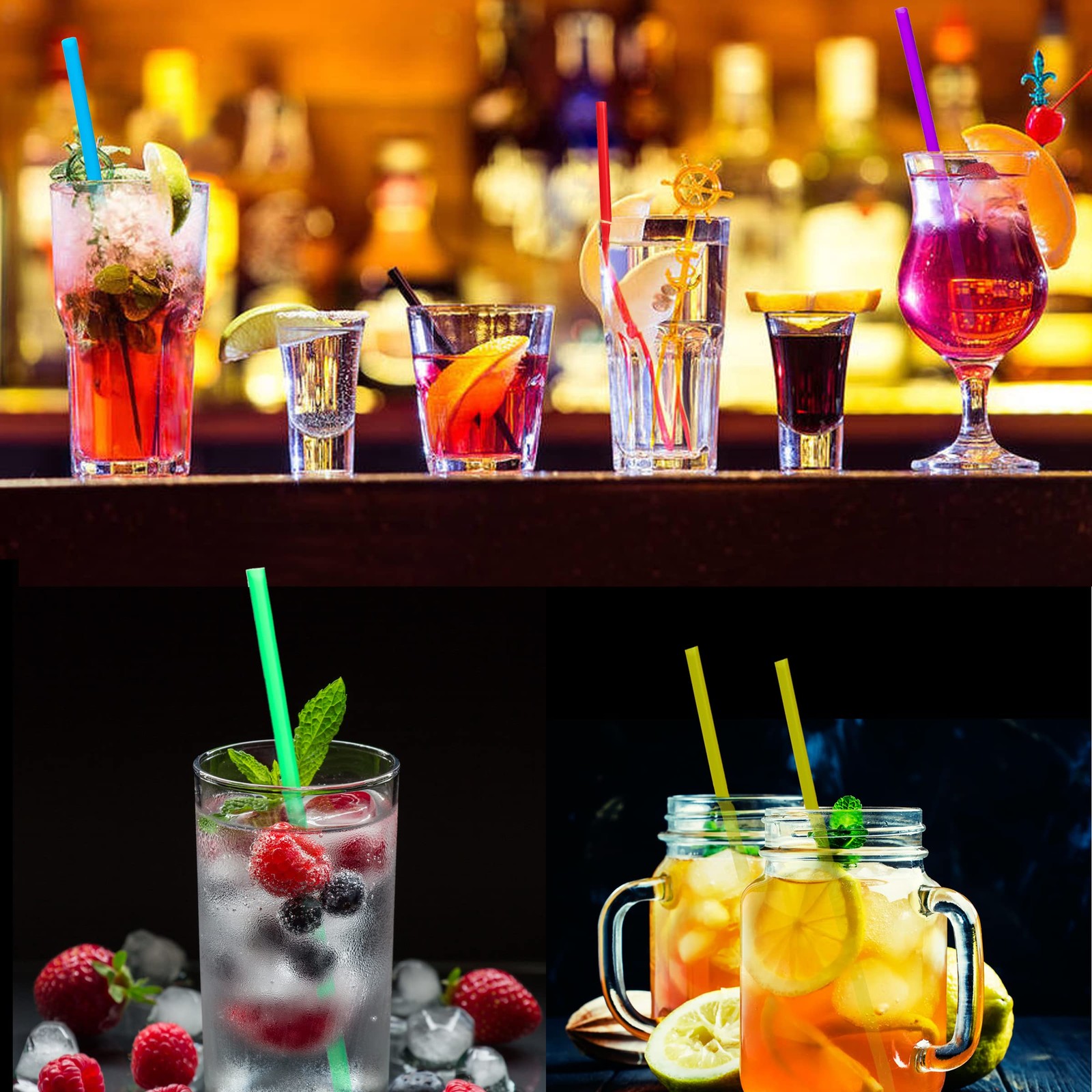 500 Pcs Colorful Disposable Drinking Plastic Straws.(0.23” diameter and 8.26…