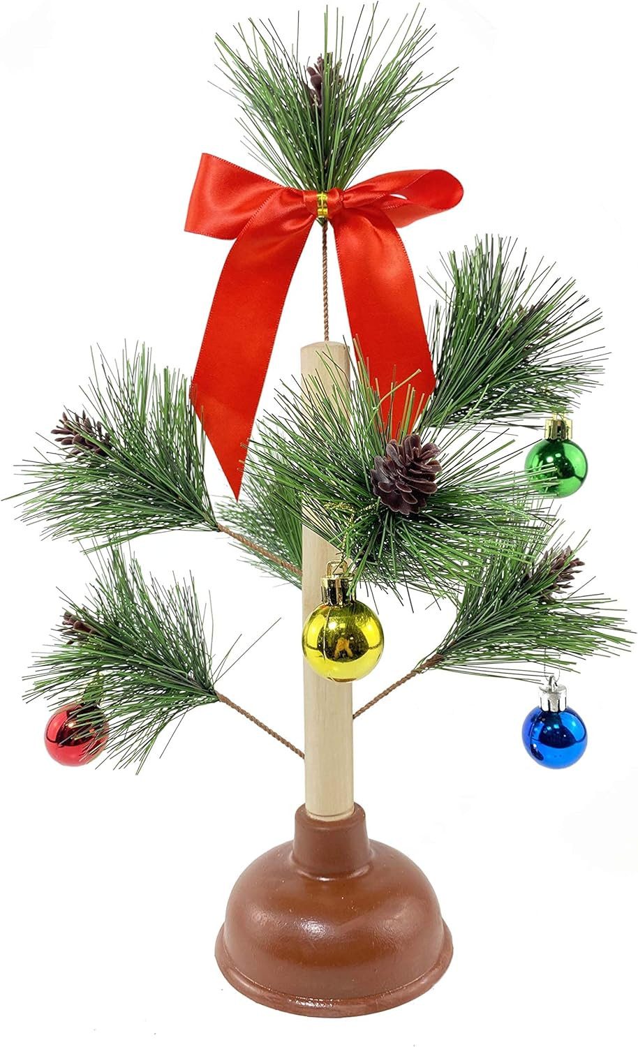 Christmas Tree Plunger Funny Gag Gift Hilarious Toilet Humor White Elephant Gift