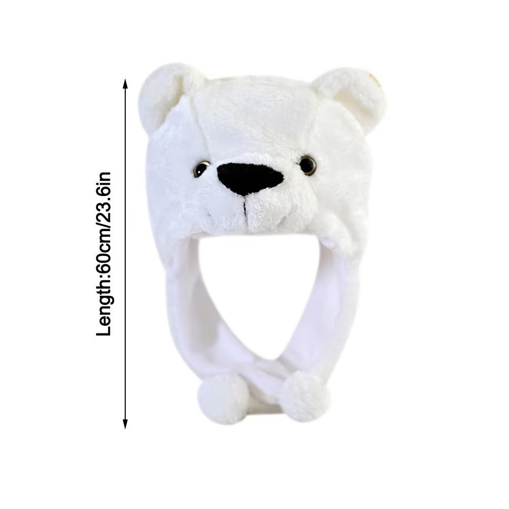 Plush Animal Moving Ears Hat Funny Cosplay Winter Earflap Novelty Airbag Cap