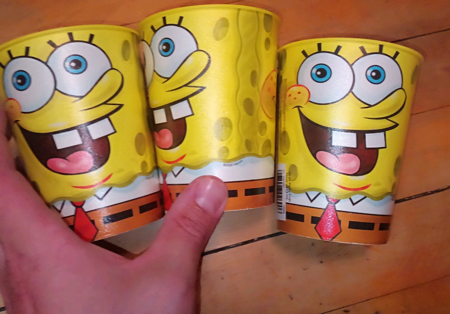 SpongeBob SquarePants Plastic Cups Lot of 3 DesignWare 2011 Party Favor 16oz