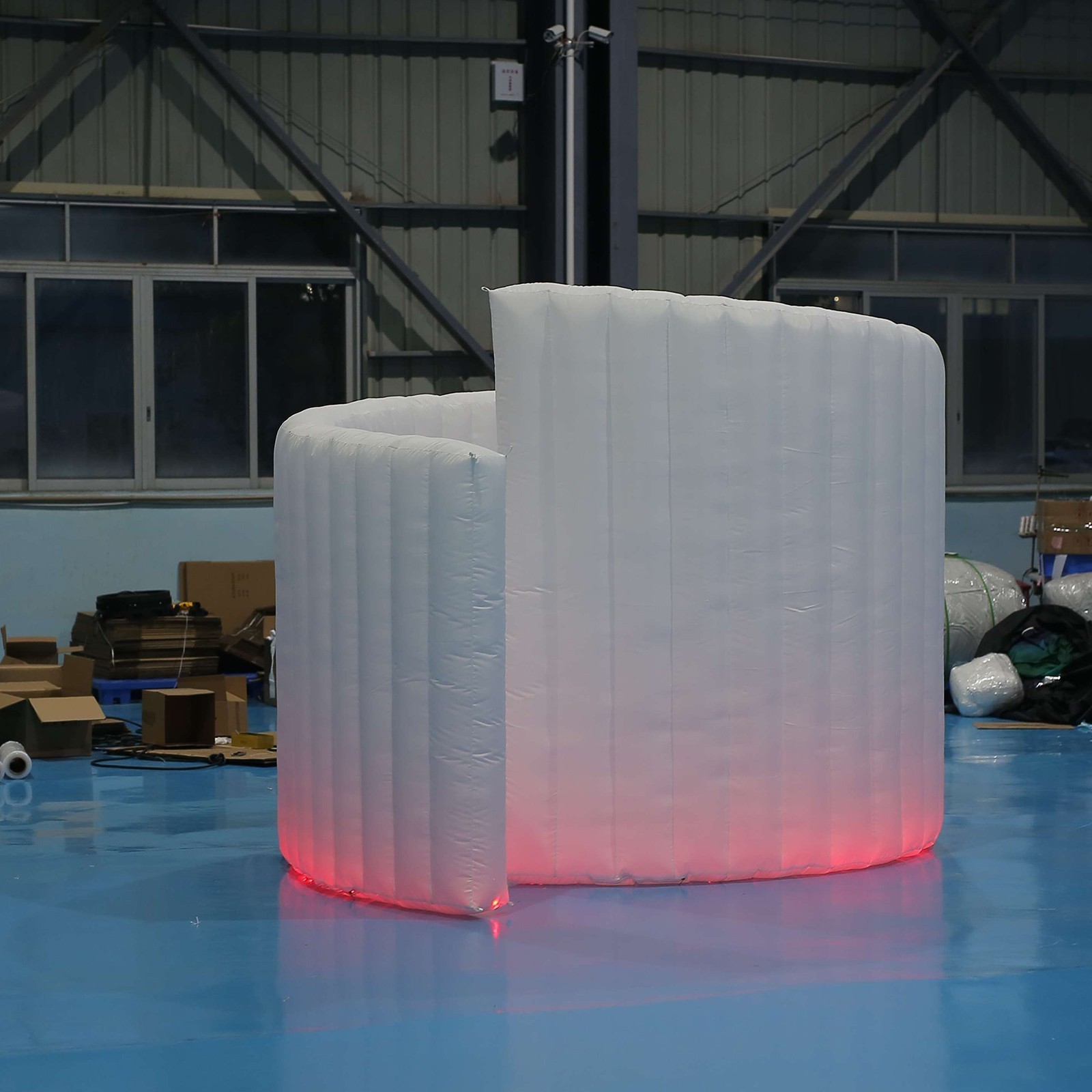 LED Inflatable Photo Booth Spiral Wall 360 Photobooth Backdrop Enclosure White