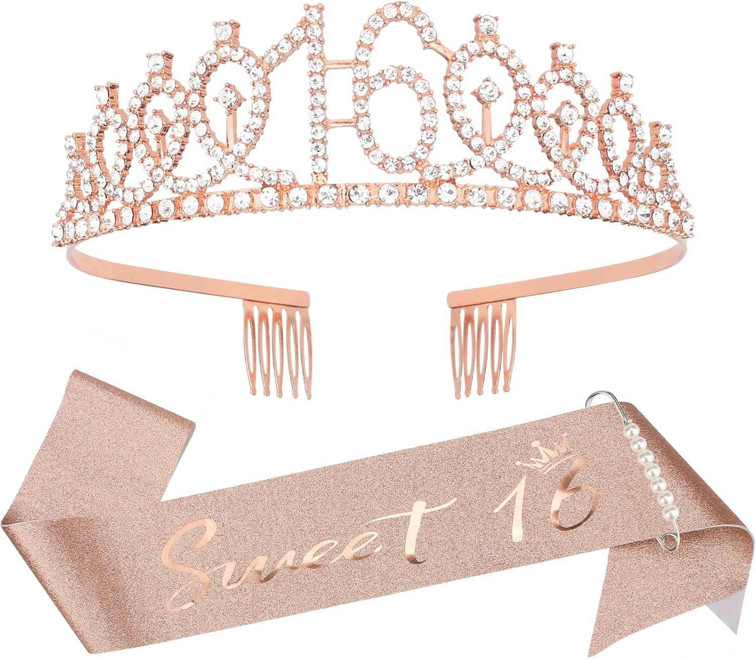 16Th Birthday Crown and Sash Kit- “Sweet 16″Birthday Decorations 16Th Birthday P