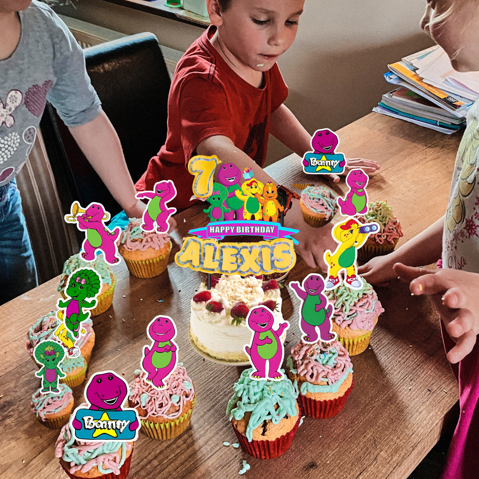 BARNEY cake birthday party decorations decor theme idea supplies BALLOON CUPCAKE