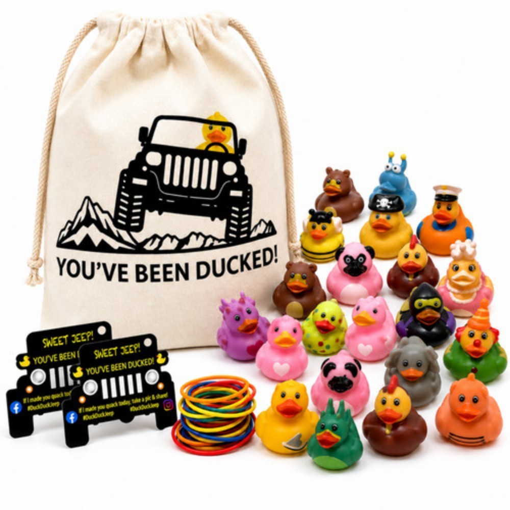 50 PCS Jeep Rubber Ducks in Bulk Assorted Duckies for Ducking Cruise Ducks Small