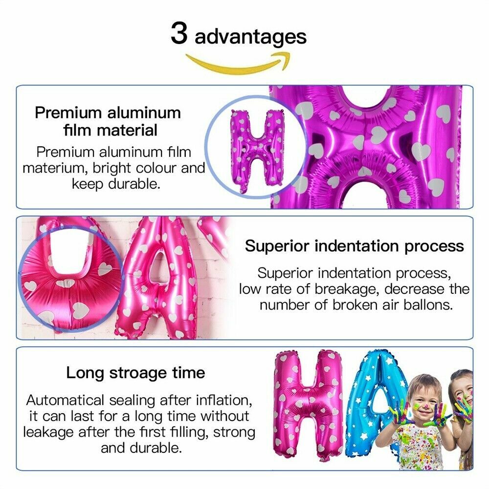 LARGE HAPPY BIRTHDAY SELF INFLATING BALLOON BANNER BUNTING PARTY DECORATION UK