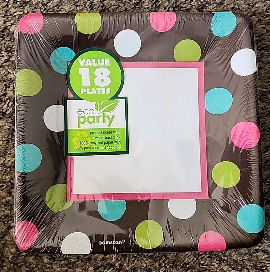 Eco Party Warm Polka Dots Party Pack Napkins Tablecover Plates Any Occasion