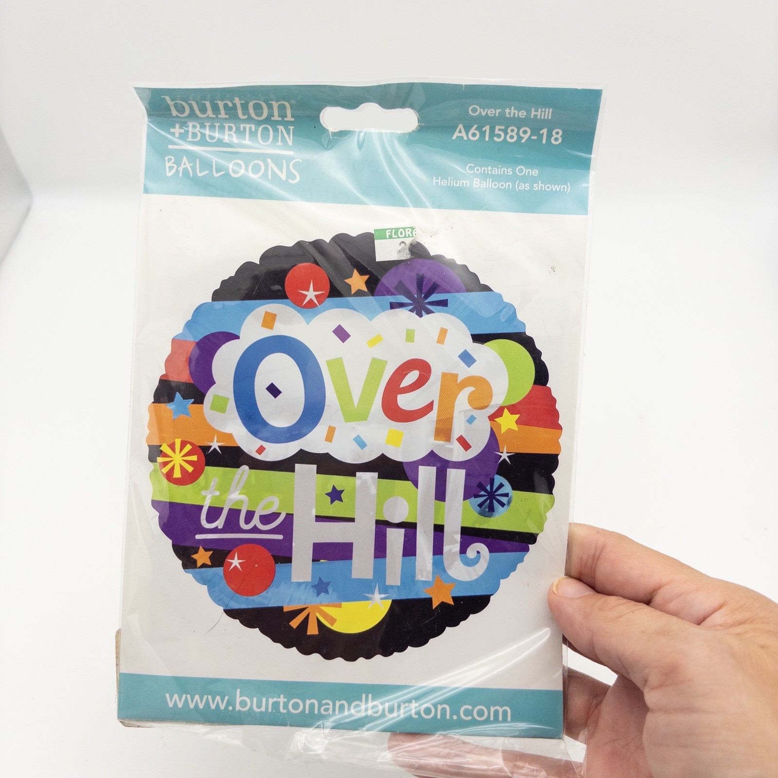 Burton + Burton Over the Hill Foil Helium 18” Mylar Balloon Birthday Party Decor