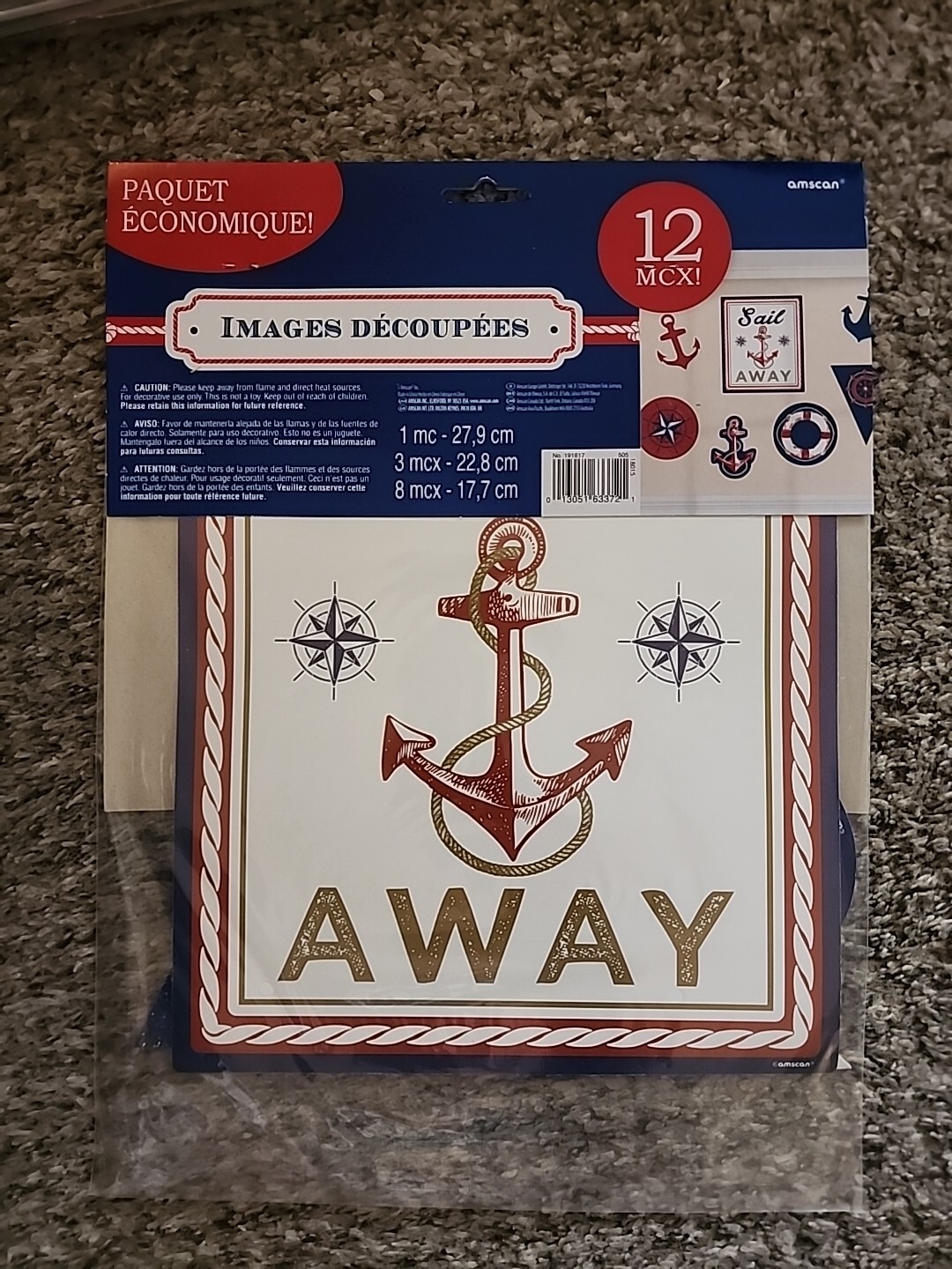 Amscan Nautical Cutouts 12pc Value Pack Party Celebration Various Prints & Sizes